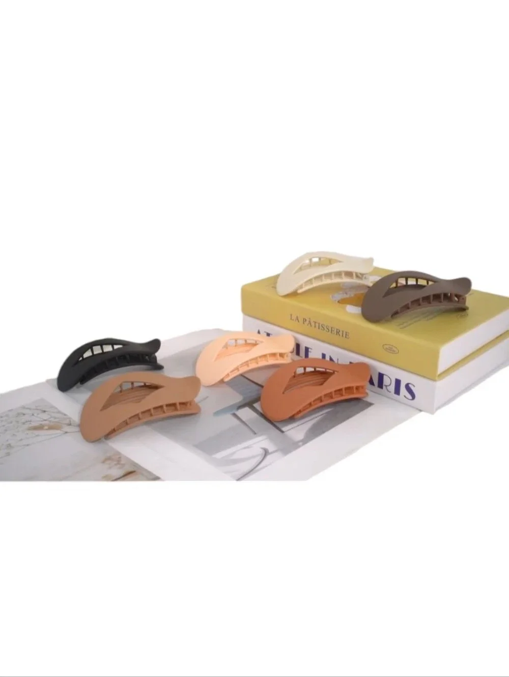 Neutral Tone Geometric Hair Clip Set of 6